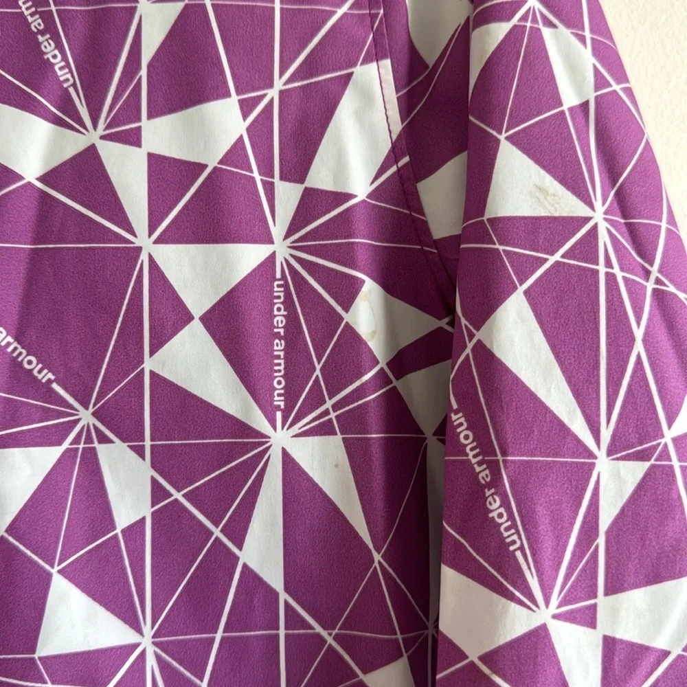 Under Armour Purple & White Geometric Kids Hooded Jacket - Picture 3 of 6